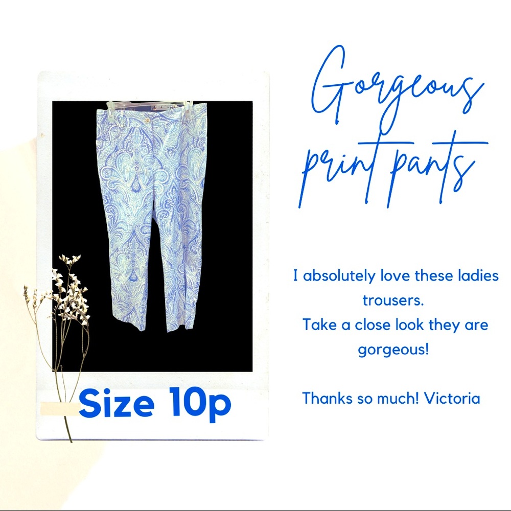 I am selling some gorgeous blue print trousers!